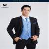 HISDERN 3pc Men's Paisley Floral Jacquard Vest Suit & Necktie and Pocket Square Set Waistcoat for Tuxedo Wedding Party view 4