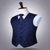 HISDERN 3pc Men's Paisley Floral Jacquard Vest Suit & Necktie and Pocket Square Set Waistcoat for Tuxedo Wedding Party view 2