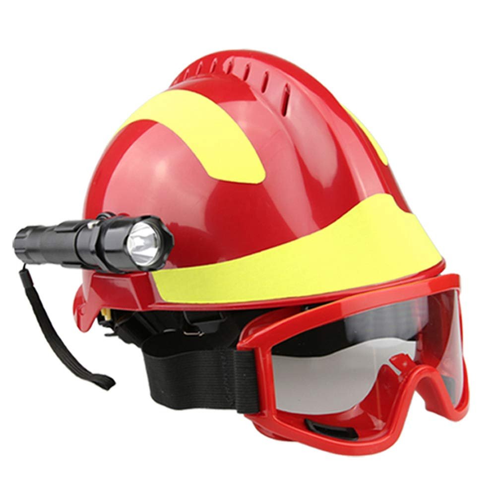 Outdoor Rescue Helmet, Earthquake Rescue Helmet Emergency Protection kit with Goggles and Glare Flashlight Fyxd