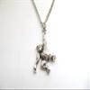 Monkey Necklace - Barrel Of Monkeys - Chimpanzee Necklace (ancient silver) view 2