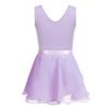 Alvivi Kids Girls Team Basic Long Sleeve Gymnastics Ballet Dance Leotard with Wrap Skirt Tutu Dress Sleeveless Lavender 3-4 Years view 2