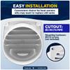 Five Oceans 6-Slotted Louvered Hose Vent, 3-inch Hose Diameter, 2 Pack Air Hose Thru Vent, White ABS Plastic - FO109-M2 view 3