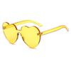 Armear Women Classic Rimless Heart Sunglasses Tinted One Piece Lens Yellow