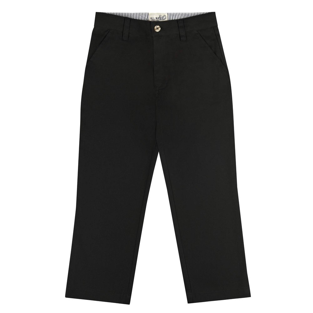 Buyless Fashion Boys Pants Flat Front Cotton Poly Casual Regular Straight Fit - 18S1824-BLK-3 Black