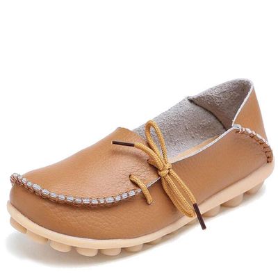 22 Colors Vintage Women Casual Shoes Genuine Leather Shoes Candy Color Flat Shoes Soft Comfortable Breathable Shoes