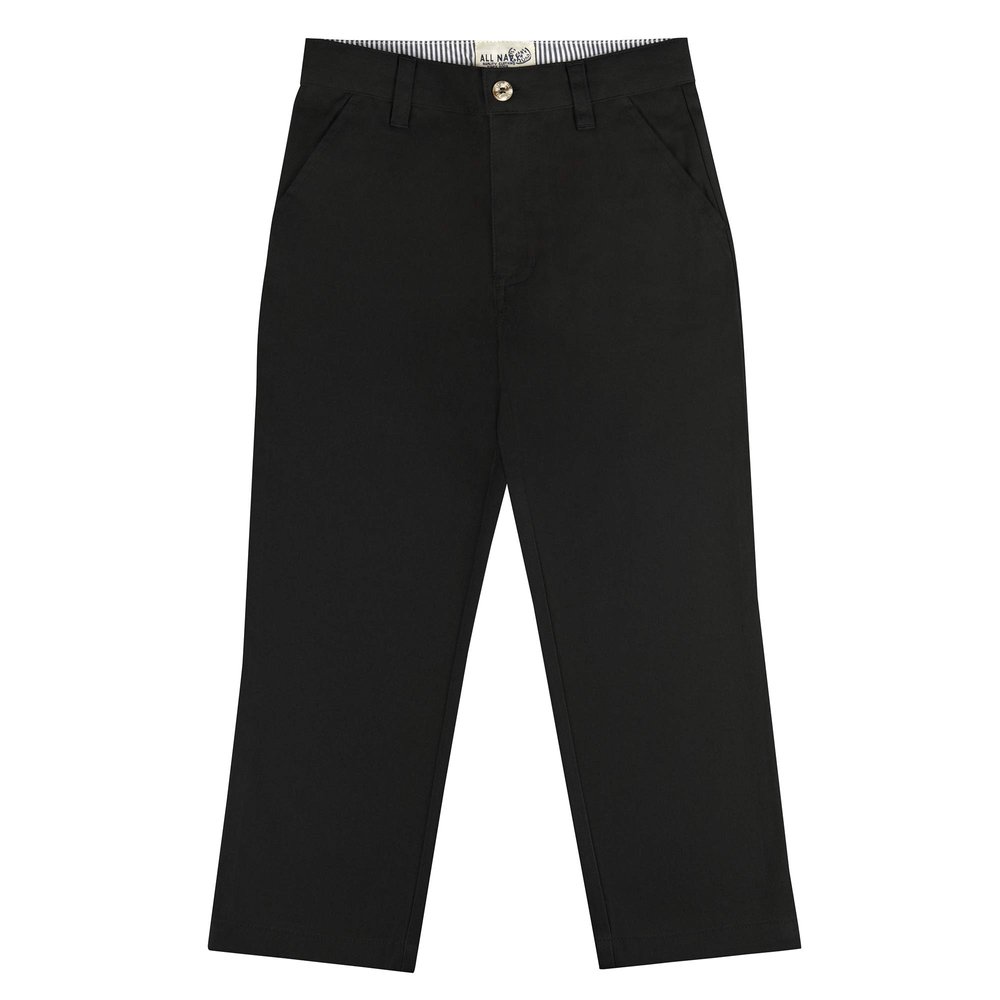 Buyless Fashion Boys Pants Flat Front Cotton Poly Casual Regular Straight Fit - 18S1824-BLK-6 Black