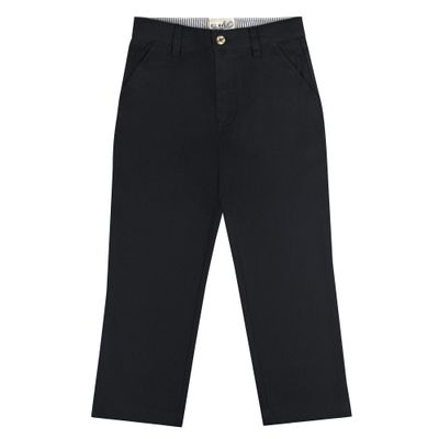 Buyless Fashion Boys Pants Flat Front Cotton Poly Casual Regular Straight Fit - 18S1824-NVY-10 Navy