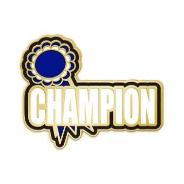 Champion Recognition Lapel Pins - Color Enamel Champion Award Pin 30 Pack Prime