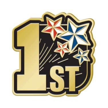 1st Place Lapel Pins - 1.25" Color Enamel First Place Sports Award Pins 100 Pack Prime