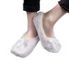 BambooMN Adult Super Soft Warm Cozy Fuzzy Soft Touch Slippers Non-Slip Lined Socks, White, Extra Large 1 Pair view 2