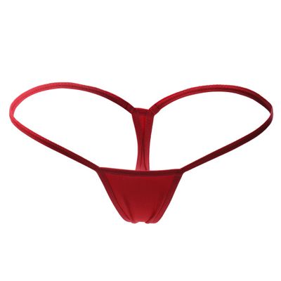 ETAOLINE Women's Low Rise Micro Back G-string Tiny Thong Panty Red