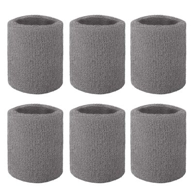 GOGO 6-Piece Wrist Sweatbands Cotton Terry Cloth Wristband 3 inch