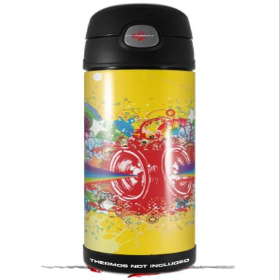 Skin Decal Wrap for Thermos Funtainer 16oz Bottle Rainbow Music (BOTTLE NOT INCLUDED) by WraptorSkinz