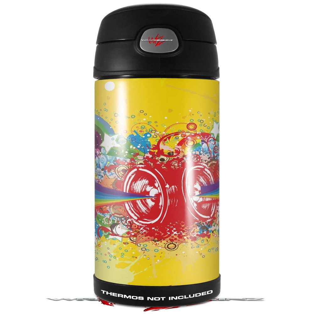 Skin Decal Wrap for Thermos Funtainer 16oz Bottle Rainbow Music (BOTTLE NOT INCLUDED) by WraptorSkinz