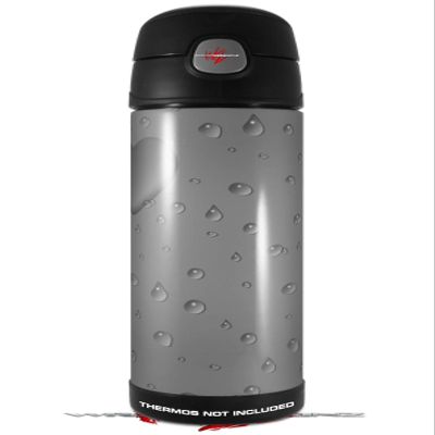 Skin Decal Wrap for Thermos Funtainer 16oz Bottle Raining Gray (BOTTLE NOT INCLUDED) by WraptorSkinz