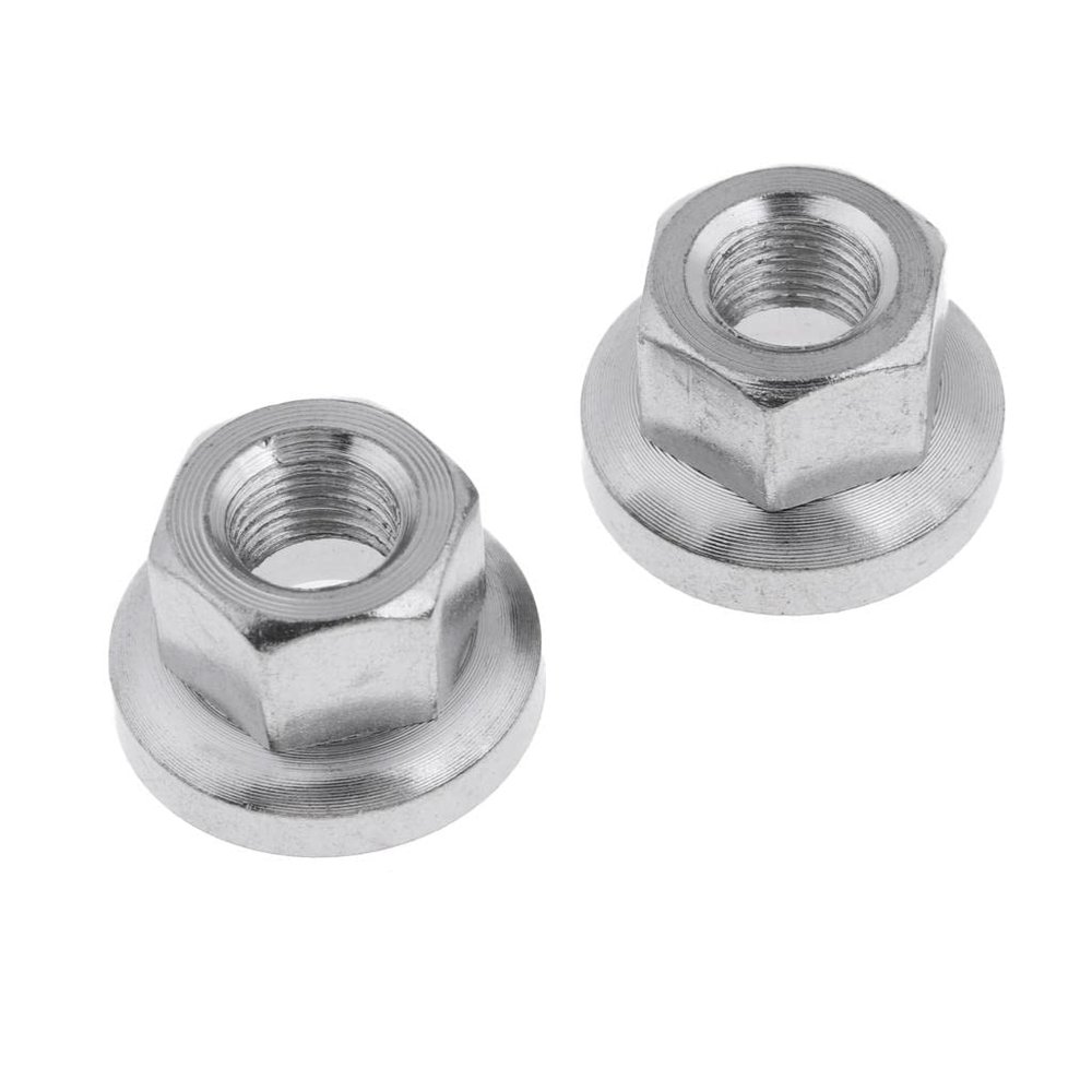 Baosity 1 Pair 9mm M9 Stainless Steel Bicycle Rear Wheel Hub Large Flange Axle Nut for Fixed Gear Bike Cycle Cycling