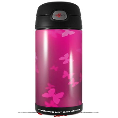 Skin Decal Wrap for Thermos Funtainer 16oz Bottle Bokeh Butterflies Hot Pink (BOTTLE NOT INCLUDED) by WraptorSkinz