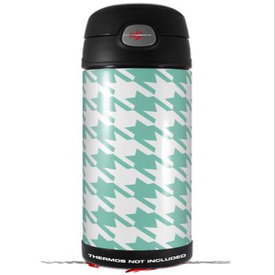 Skin Decal Wrap for Thermos Funtainer 16oz Bottle Houndstooth Seafoam Green (BOTTLE NOT INCLUDED) by WraptorSkinz