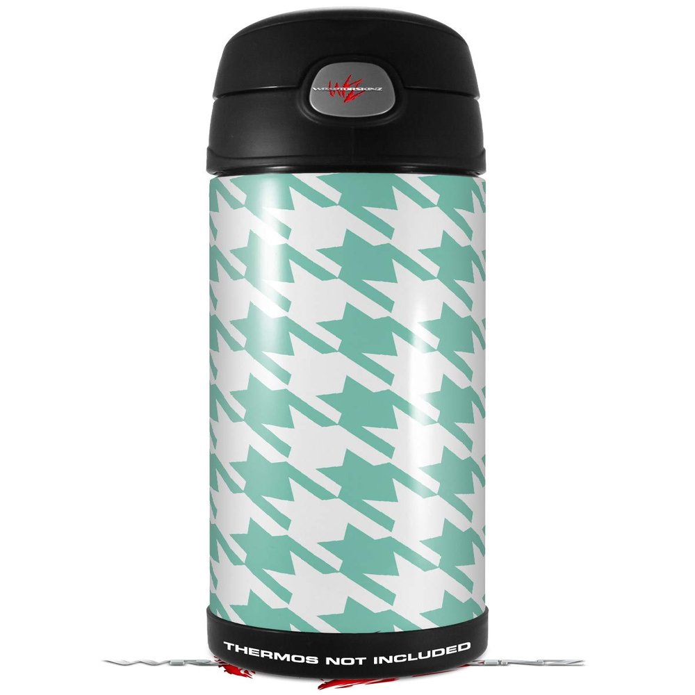 Skin Decal Wrap for Thermos Funtainer 16oz Bottle Houndstooth Seafoam Green (BOTTLE NOT INCLUDED) by WraptorSkinz