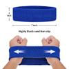 GOGO 6 Pieces Sports Headbands Terry Cloth Sweat Absorbing Head Band-Red/White/Blue view 2