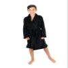 Leveret Kids Robe Boys Girls Bathrobe Shawl Collar Fleece Sleep Robe Black Size 10 Years view 1