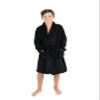 Leveret Kids Robe Boys Girls Bathrobe Shawl Collar Fleece Sleep Robe Black Size 10 Years view 3