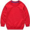 HAXICO Unisex Kids Solid Cotton Thin Pullover Sweatshirt T-Shirt Toddler Baby Crewneck Long Sleeve Tshirts Tops Blouse Red view 1