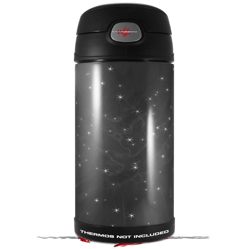 Skin Decal Wrap for Thermos Funtainer 16oz Bottle Stardust Black (BOTTLE NOT INCLUDED) by WraptorSkinz