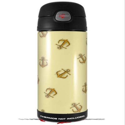 Skin Decal Wrap for Thermos Funtainer 16oz Bottle Anchors Away Yellow Sunshine (BOTTLE NOT INCLUDED) by WraptorSkinz