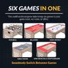 Hathaway Madison 54-in 6-in-1 Multi Game Table for Gameroom  Billiards with Glide Hockey, Ping Pong, Shuffleboard, Bowling, and Foosball Table Toppers  Driftwood Finish, Complete Accessories view 3
