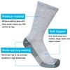 APTYID Men's Moisture Wicking Cushioned Crew Work Boot Socks, Size 9-12, Grey, 6 Pairs view 3
