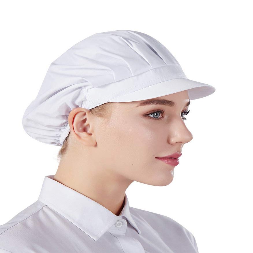 Nanxson 3pcs Unisex Chef Hat Elastic Chef Cap Kitchen Baking Cooking Hat for Men Women with Brim CF9035