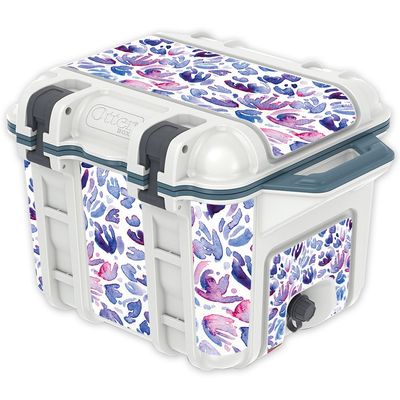 MightySkins (Cooler Not Included) Skin Compatible with OtterBox Venture 25 qt Cooler - Blue Petals | Protective, Durable, and Unique Vinyl Decal wrap Cover | Easy to Apply | Made in The USA