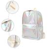 Goodbag Boutique Fashion Hologram Backpack Laser Leather Shiny Backpack Daypack for Women, Silver view 2