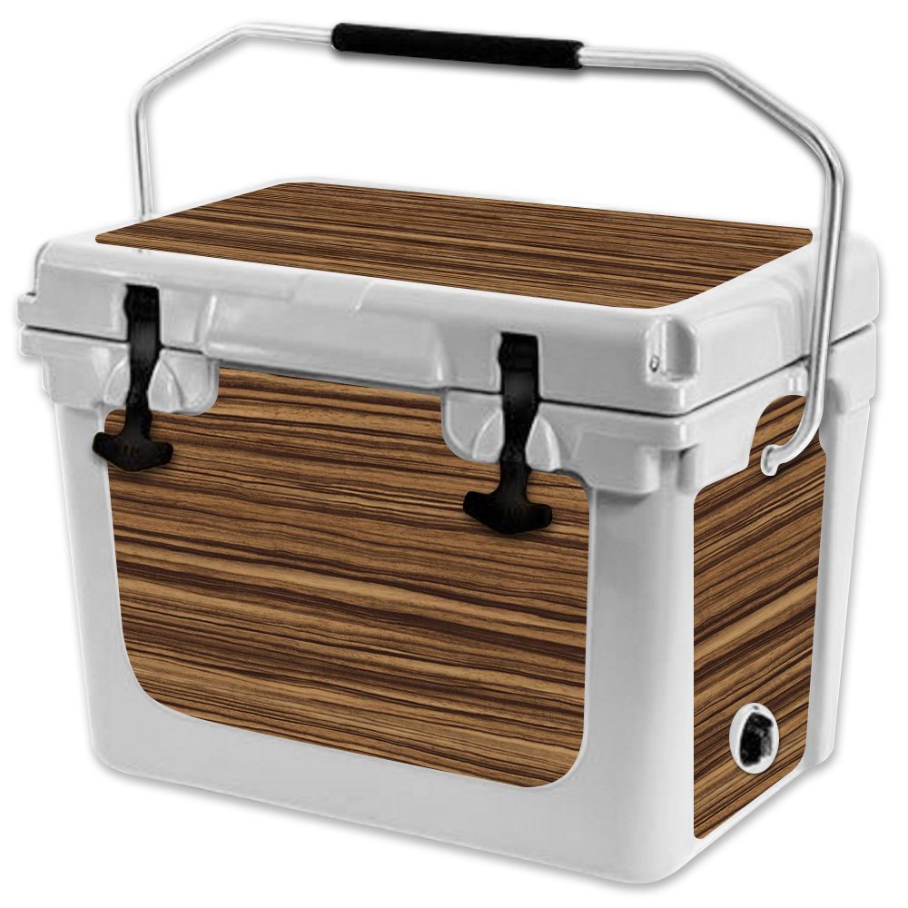 MightySkins (Cooler Not Included) Skin Compatible with RTIC 20 Cooler (2017 Model) - Dark Zebra Wood | Protective, Durable, and Unique Vinyl Decal wrap Cover | Easy to Apply | Made in The USA