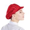 Nanxson 3pcs Chef Hats for Women Men Chef Caps Work Hats Kitchen Cooking Bakers Hat for Food Service with Brim Red view 4