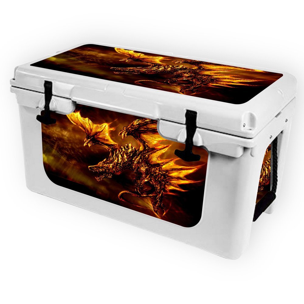 MightySkins (Cooler Not Included) Skin Compatible with RTIC 45 Cooler (2017 Model) - Golden Dragon | Protective, Durable, and Unique Vinyl Decal wrap Cover | Easy to Apply | Made in The USA