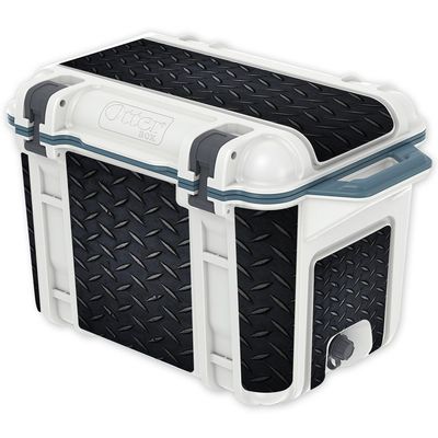 MightySkins (Cooler Not Included) Skin Compatible with OtterBox Venture 45 qt Cooler - Black Diamond Plate | Protective, Durable, and Unique Vinyl wrap Cover | Easy to Apply | Made in The USA