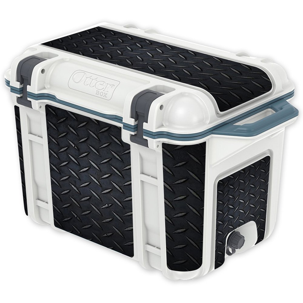 MightySkins (Cooler Not Included) Skin Compatible with OtterBox Venture 45 qt Cooler - Black Diamond Plate | Protective, Durable, and Unique Vinyl wrap Cover | Easy to Apply | Made in The USA