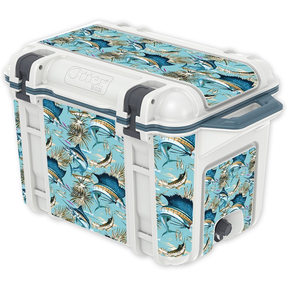 MightySkins (Cooler Not Included) Skin Compatible with OtterBox Venture 45 qt Cooler - Island Fish | Protective, Durable, and Unique Vinyl Decal wrap Cover | Easy to Apply | Made in The USA