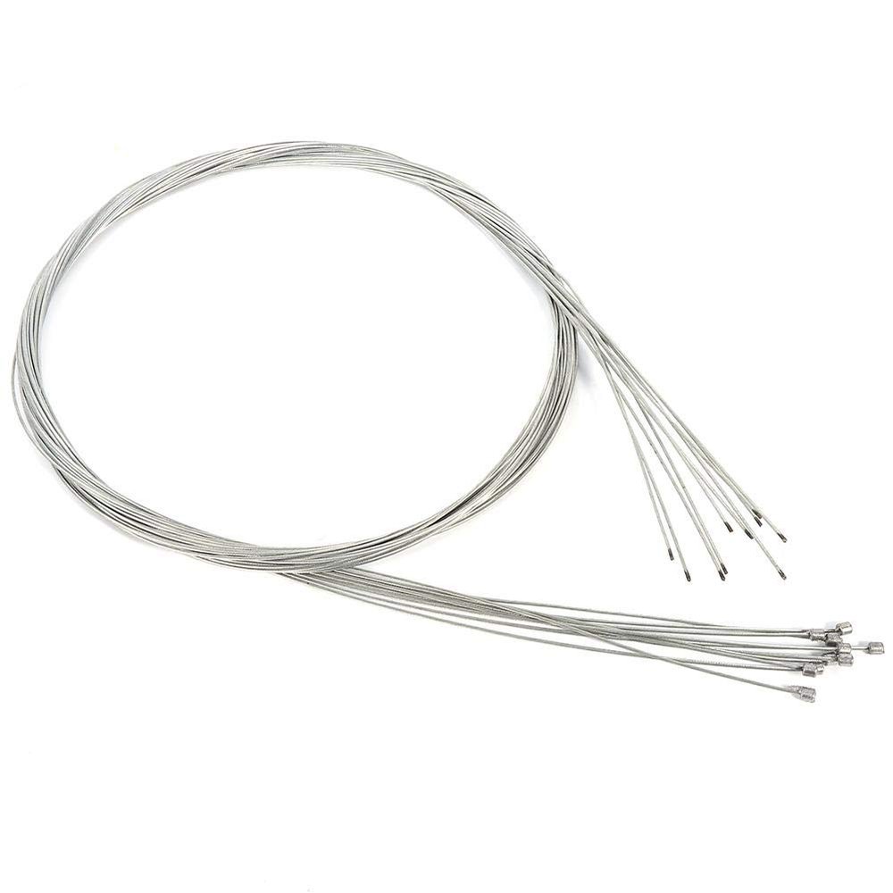 Shift Cable, 10 Pcs Silver Steel 2m Length Replaceable Cycling Shifter Cable Set