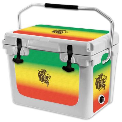 MightySkins (Cooler Not Included) Skin Compatible with RTIC 20 Cooler (2017 Model) - Rasta Lion | Protective, Durable, and Unique Vinyl Decal wrap Cover | Easy to Apply | Made in The USA