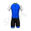 Sparx Mens Elite Aerosuit Triathlon Suit Mens Short Sleeve Tri Suit Skinsuit (2XL) Blue view 2