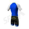 Sparx Mens Elite Aerosuit Triathlon Suit Mens Short Sleeve Tri Suit Skinsuit (2XL) Blue view 4