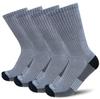 APTYID Men's Moisture Wicking Cushioned Crew Work Boot Socks, Size 9-12, Dark Grey, 4 Pairs view 1