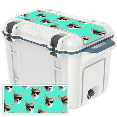 MightySkins (Cooler Not Included) Skin Compatible with OtterBox Venture 45 qt Cooler Lid - Cool Corgi | Protective, Durable, and Unique Vinyl Decal wrap Cover | Easy to Apply | Made in The USA