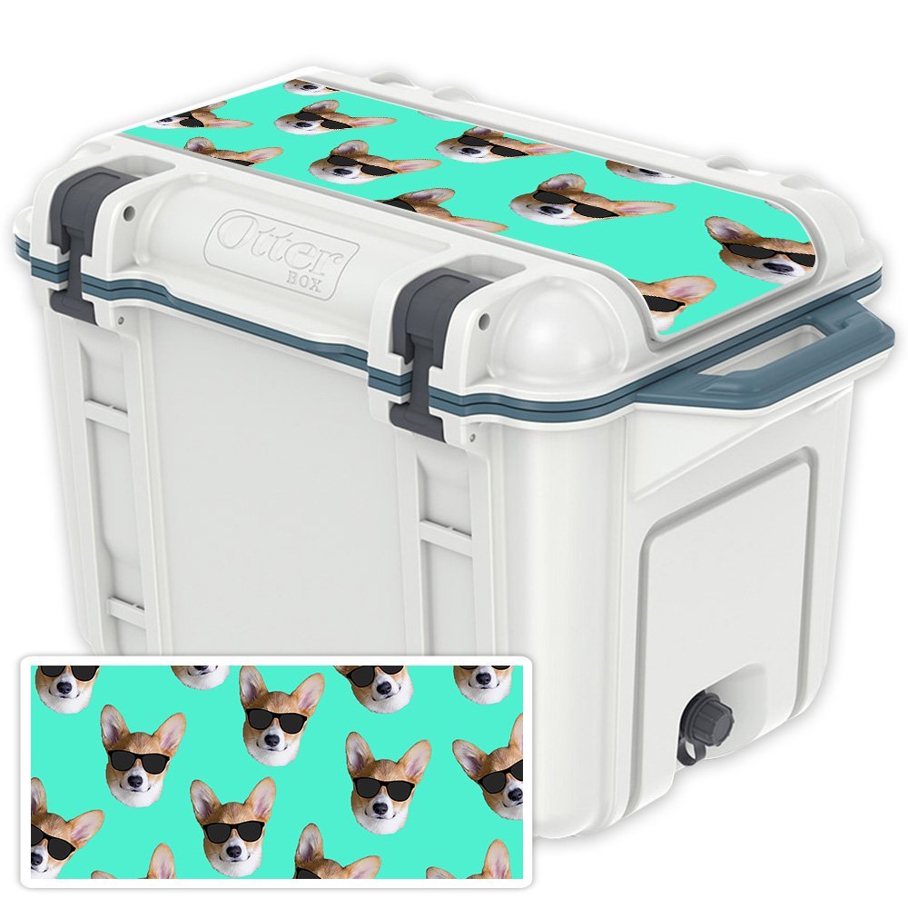 MightySkins (Cooler Not Included) Skin Compatible with OtterBox Venture 45 qt Cooler Lid - Cool Corgi | Protective, Durable, and Unique Vinyl Decal wrap Cover | Easy to Apply | Made in The USA