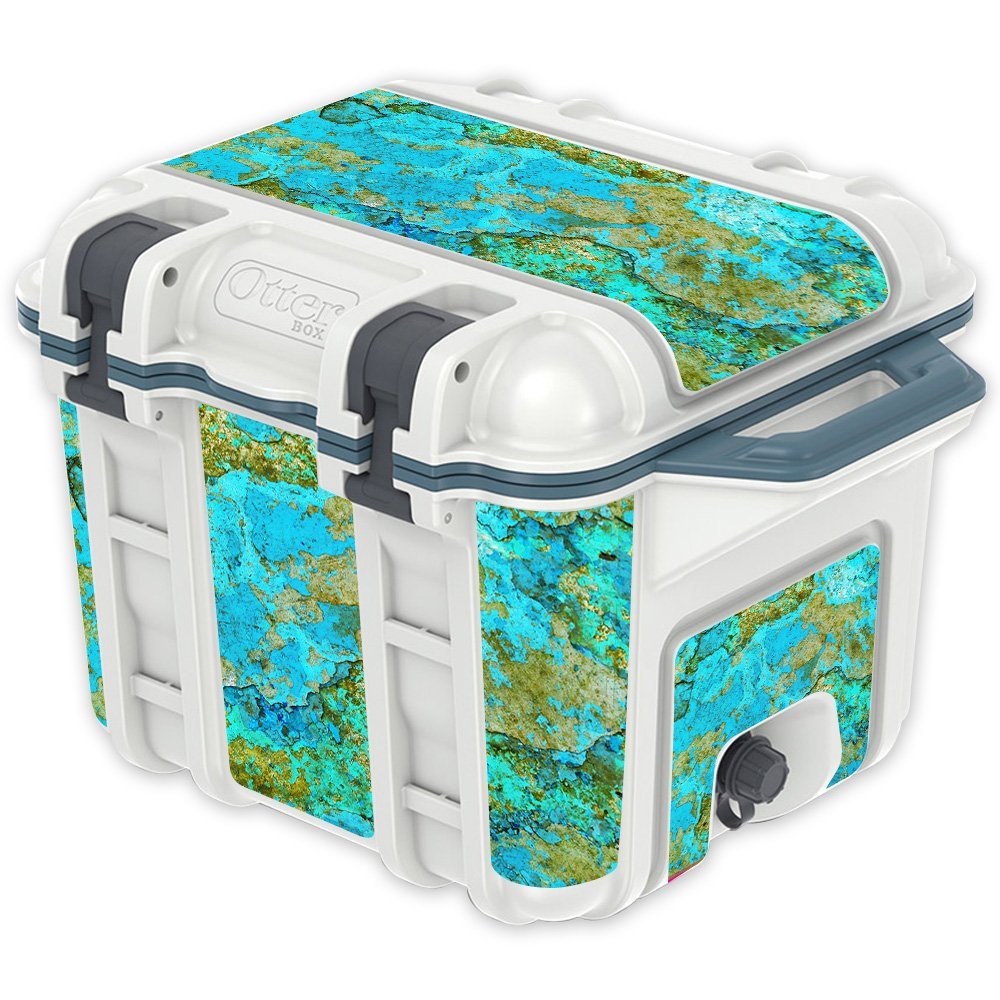 MightySkins (Cooler Not Included) Skin Compatible with OtterBox Venture 25 qt Cooler - Teal Marble | Protective, Durable, and Unique Vinyl Decal wrap Cover | Easy to Apply | Made in The USA