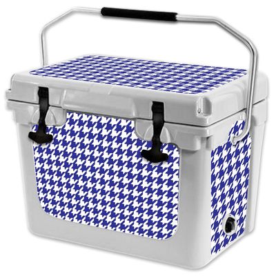 MightySkins (Cooler Not Included) Skin Compatible with RTIC 20 Cooler (2017 Model) - Blue Houndstooth | Protective, Durable, and Unique Vinyl Decal wrap Cover | Easy to Apply | Made in The USA