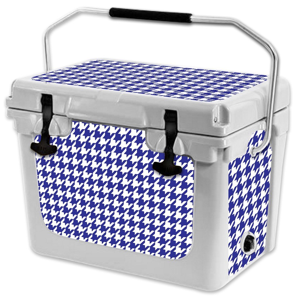 MightySkins (Cooler Not Included) Skin Compatible with RTIC 20 Cooler (2017 Model) - Blue Houndstooth | Protective, Durable, and Unique Vinyl Decal wrap Cover | Easy to Apply | Made in The USA